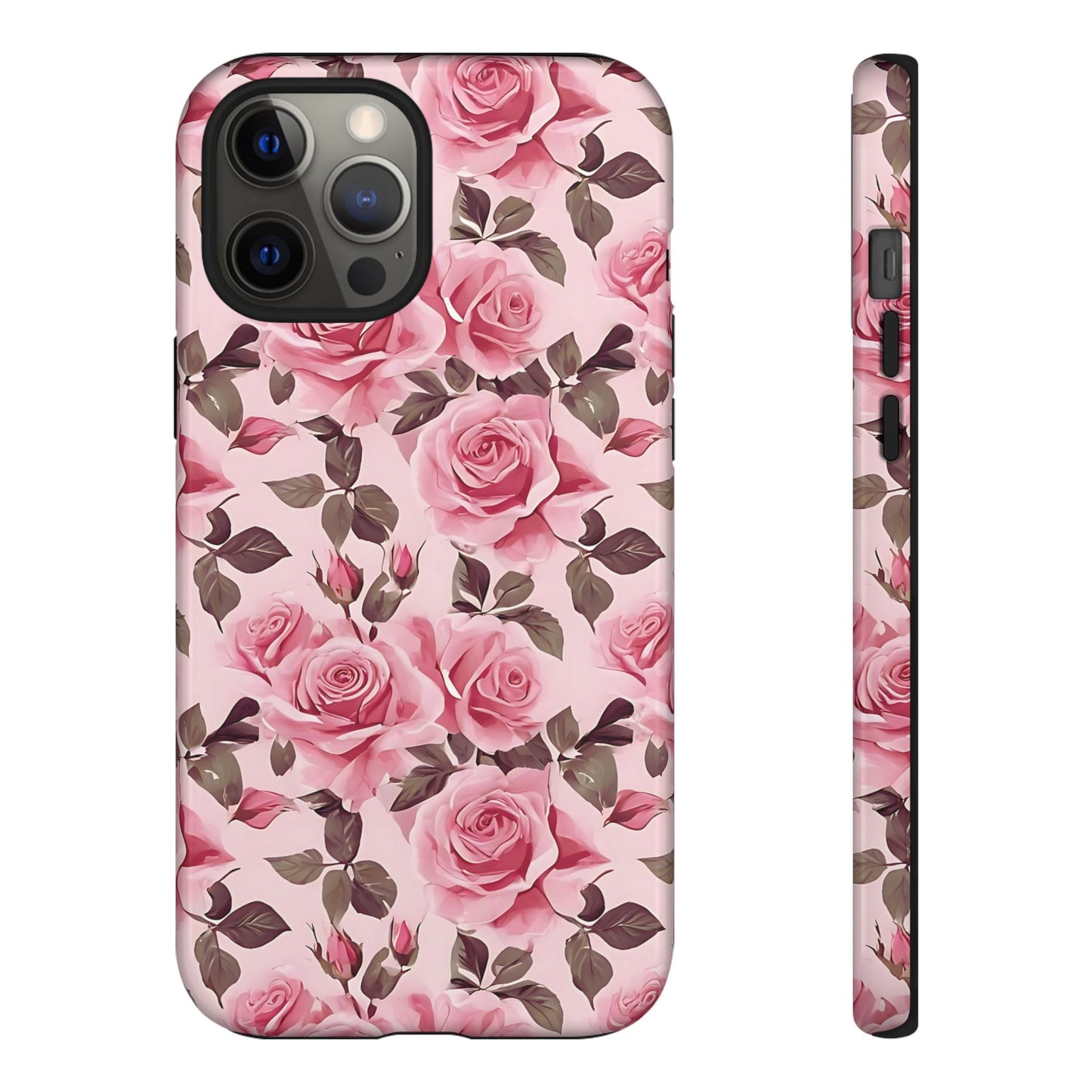 Funda para iPhone con diseño de rosas románticas y flores rosas