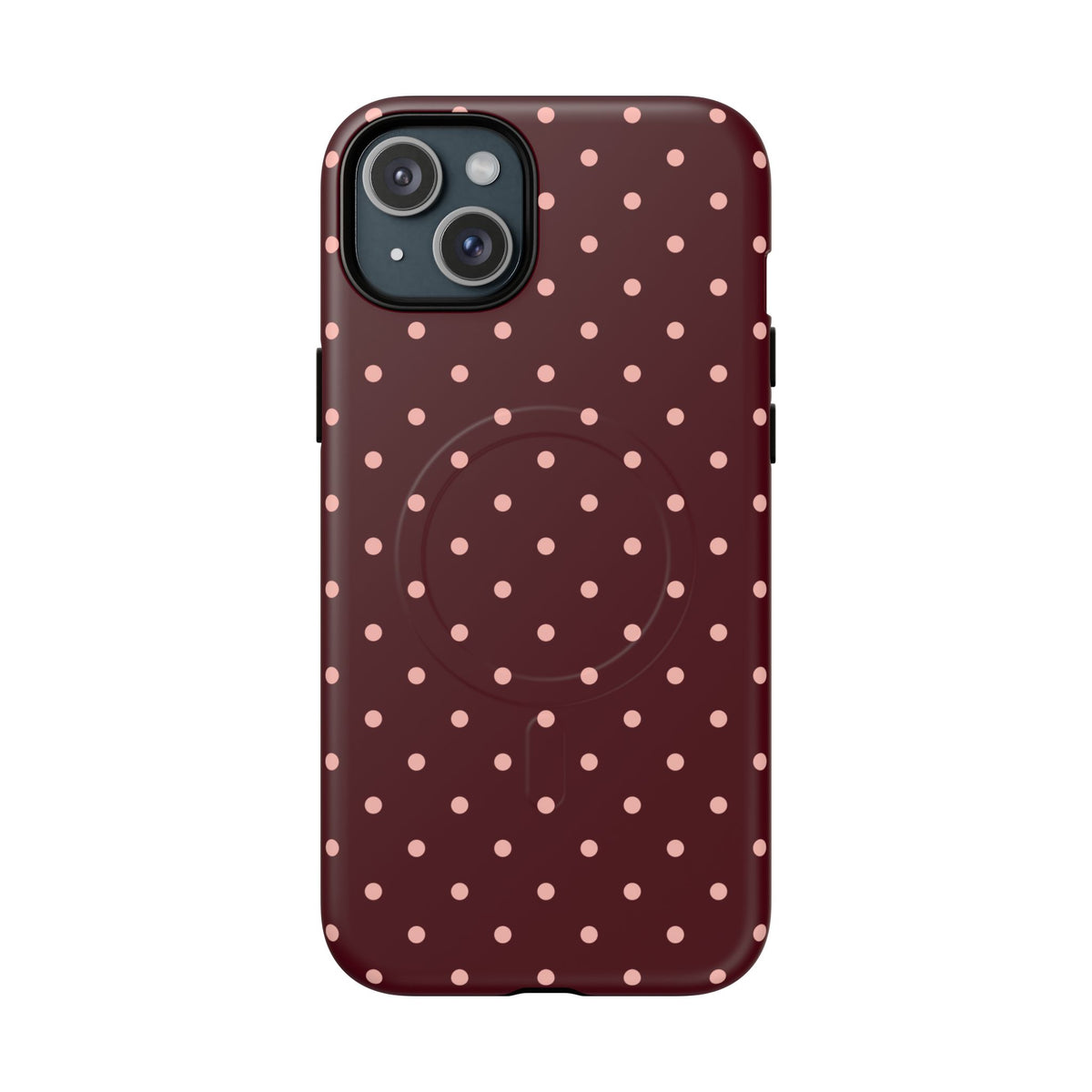 Pretty Please | Burgundy Polka Dot MagSafe Case