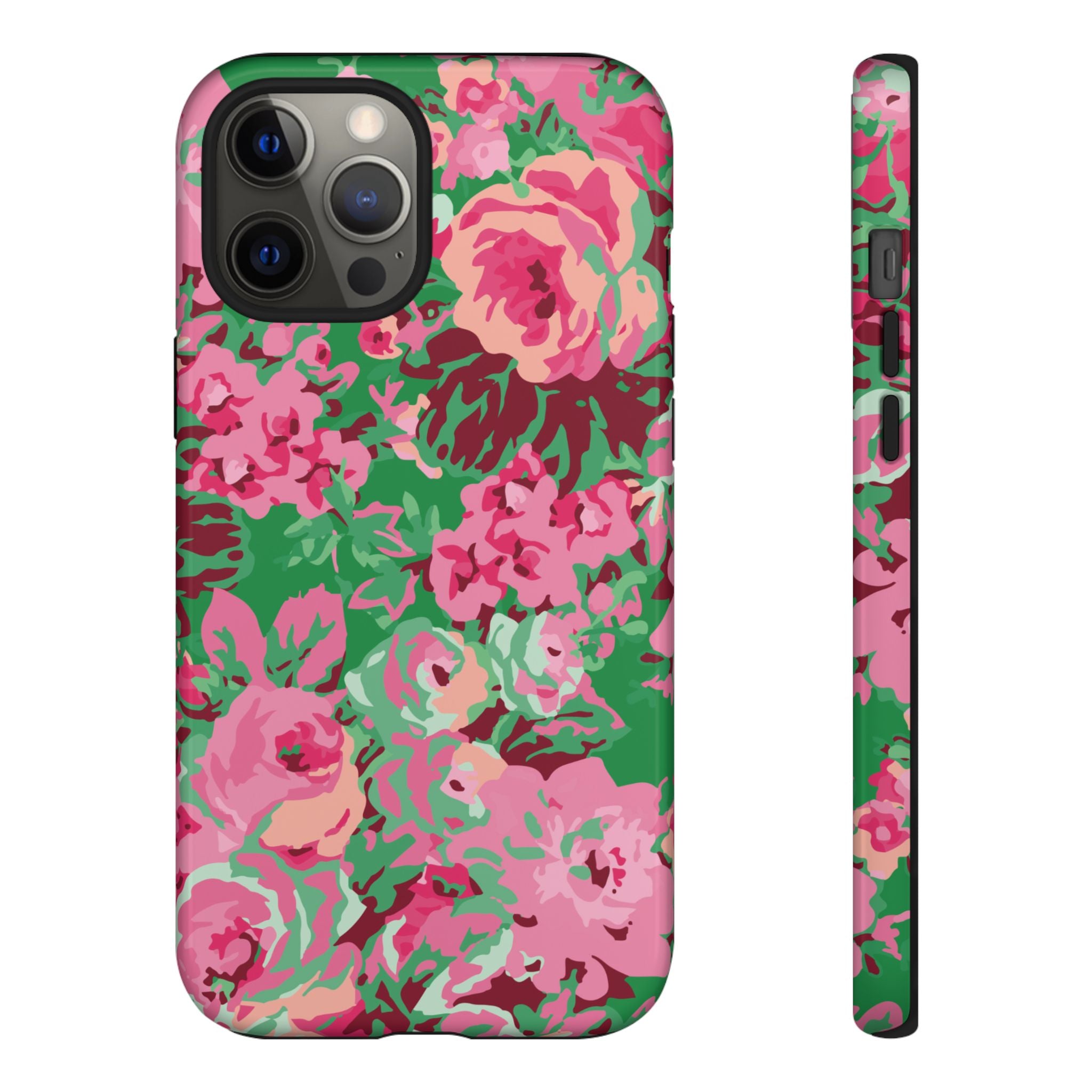 Tout est rose | Coque iPhone à motif floral vert