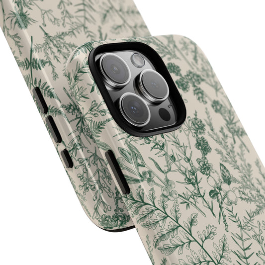 Jardín Botánico | Funda para iPhone con diseño floral verde