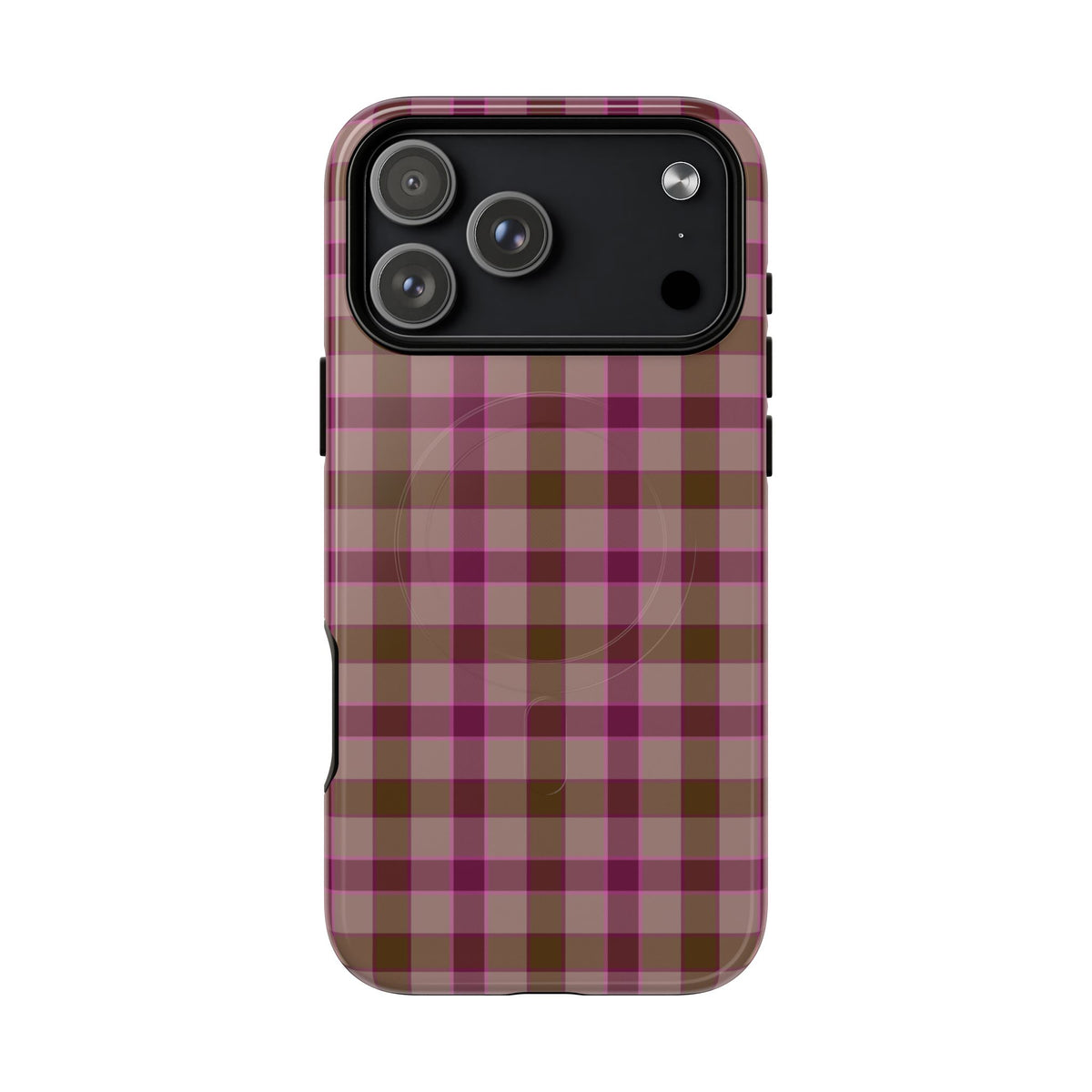 Mulberry Plaid | Pink & Brown Plaid MagSafe Case