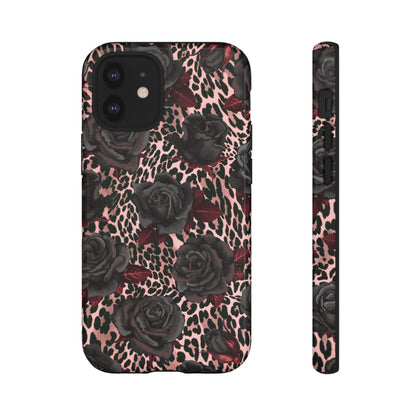 Midnight Rose | Pink Leopard Floral Case