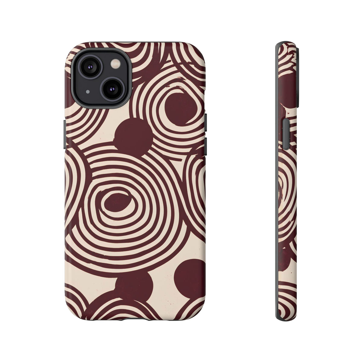Retrograde | Burgundy Retro Abstract iPhone Case