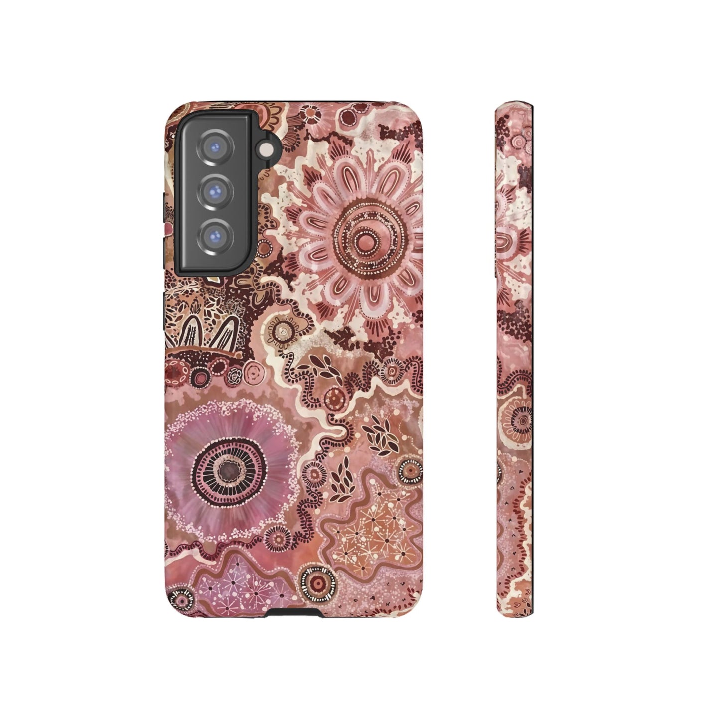 Estuche Galaxy con diseño floral ecléctico y artístico