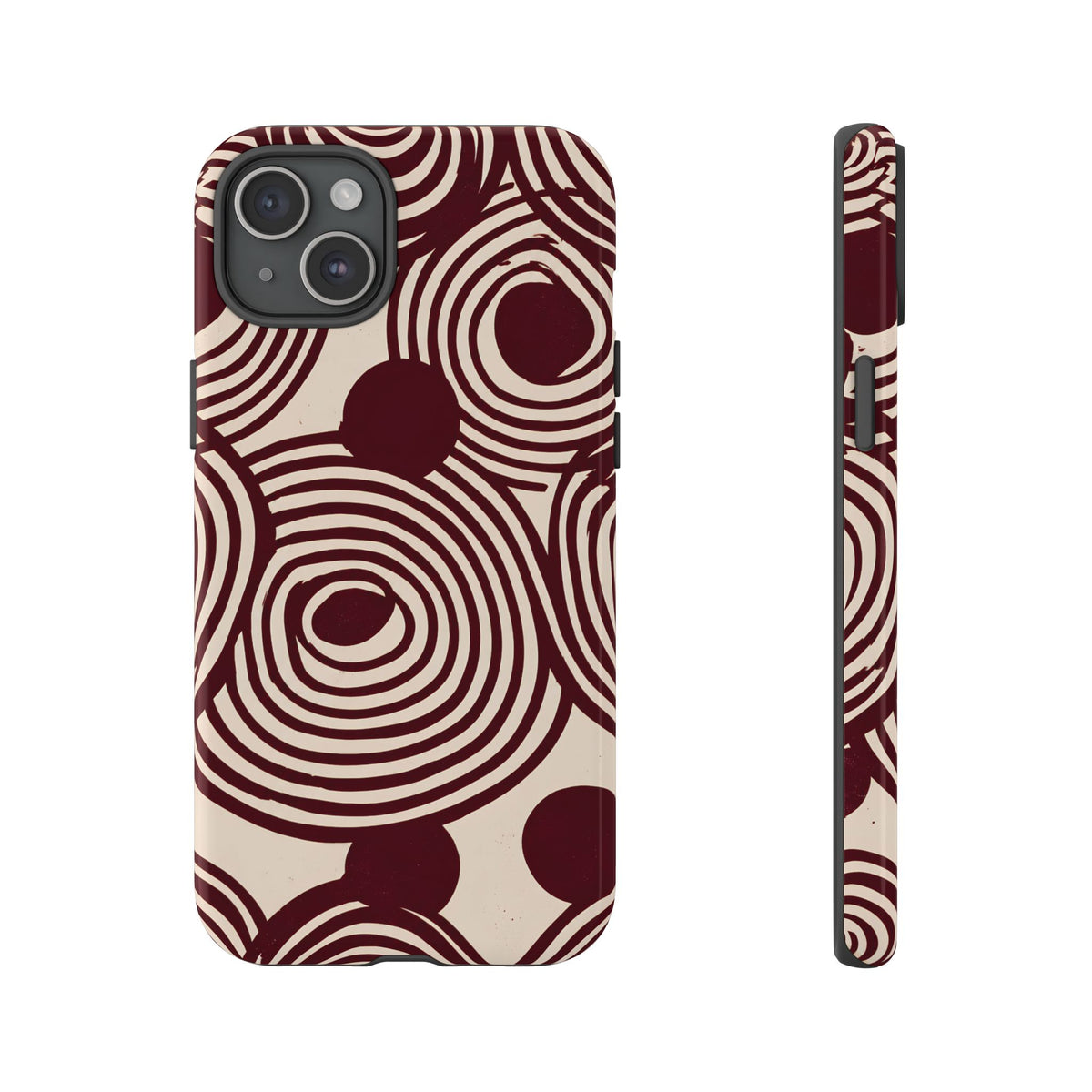 Retrograde | Burgundy Retro Abstract iPhone Case