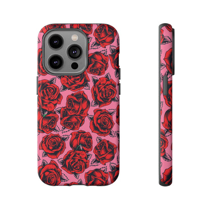 Love Story | Red & Pink Pop Art Rose Floral Case