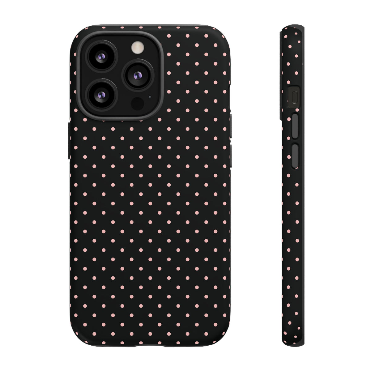 Polka Flirt | Pink & Black Polka Dot iPhone Case