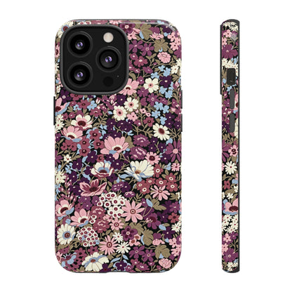 Funda para iPhone con diseño floral morado y ciruela azucarada