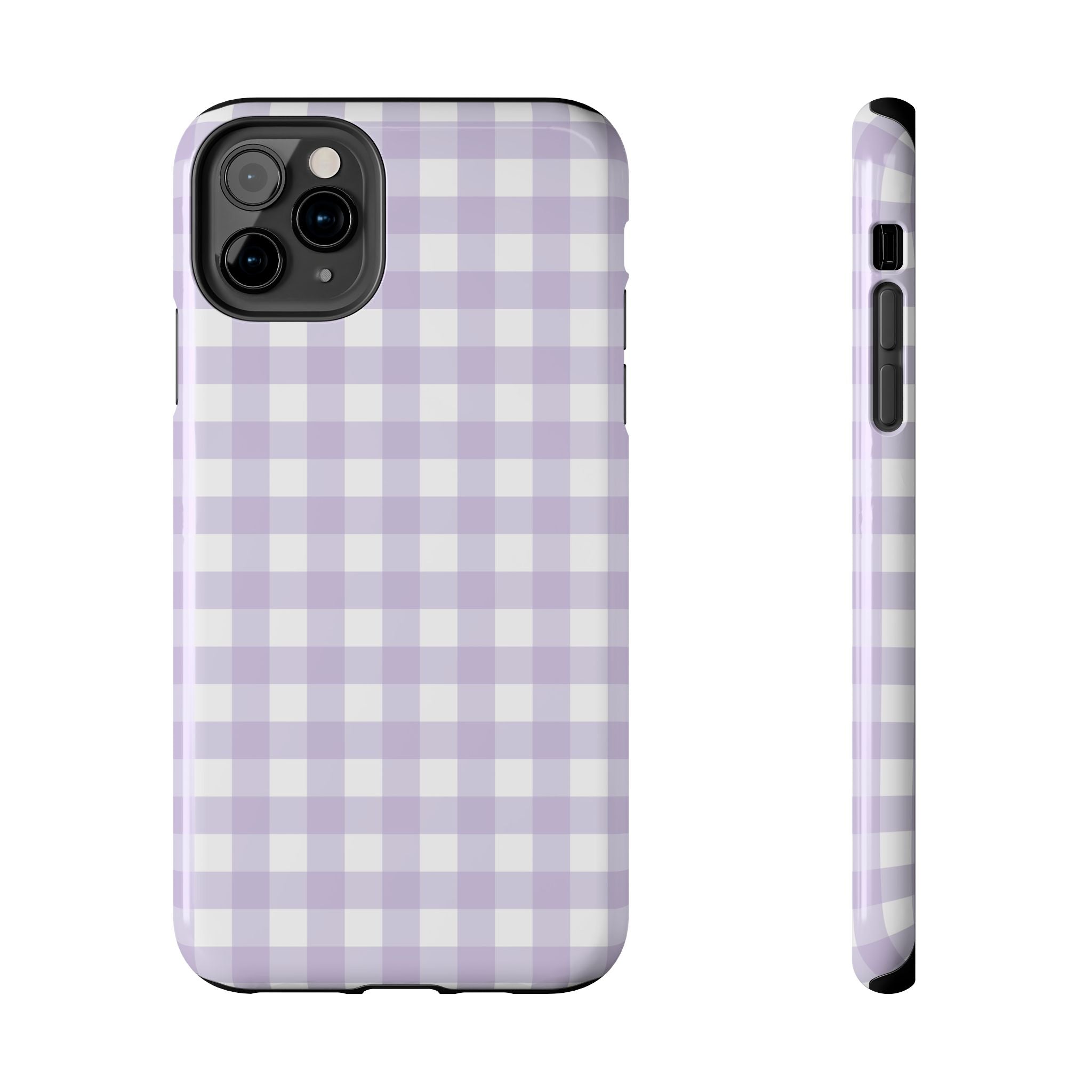 Purple Plaid Gingham Check iPhone Case
