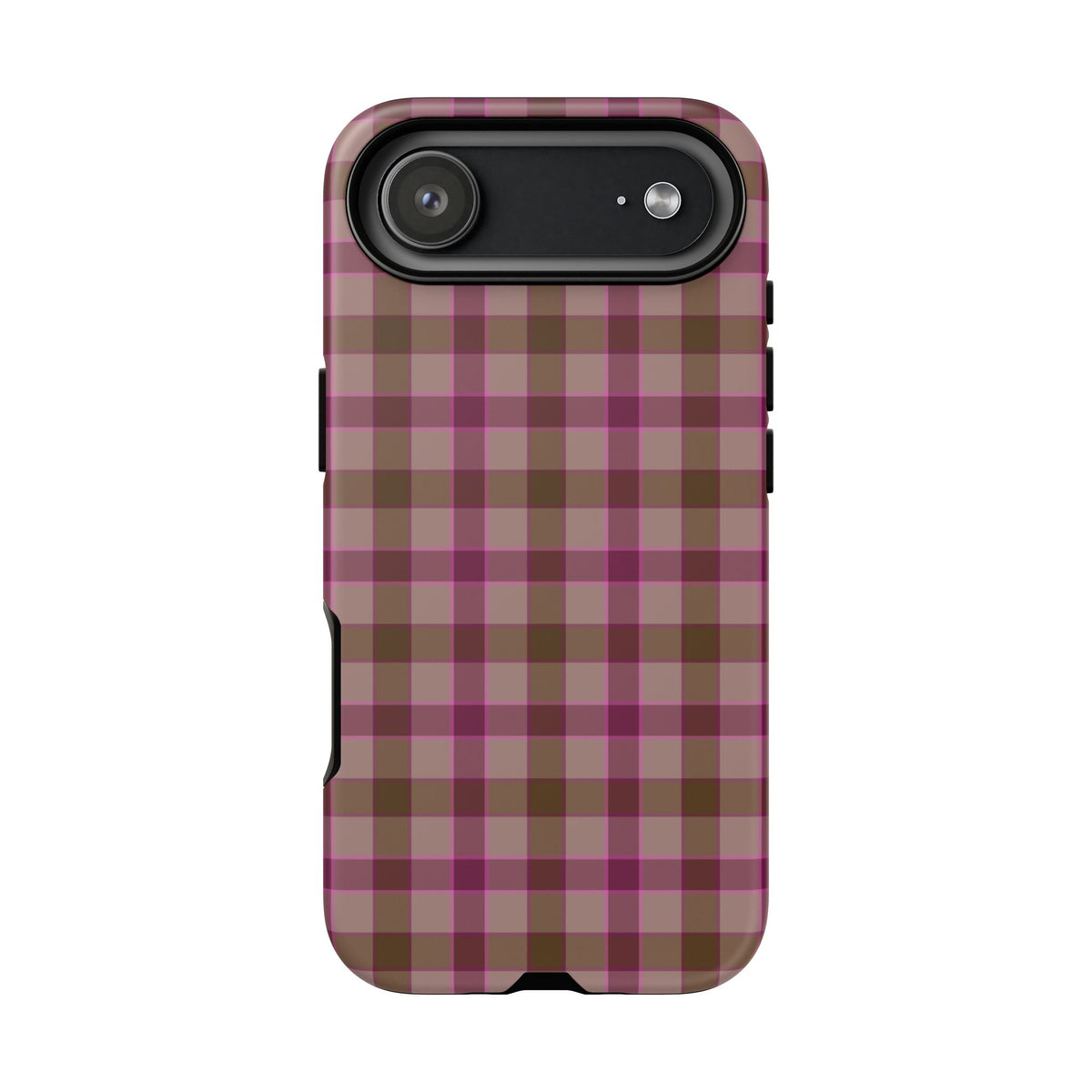 Mulberry Plaid | Pink & Brown Plaid iPhone Case