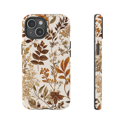 Funda para iPhone con motivos florales y botánicos otoñales