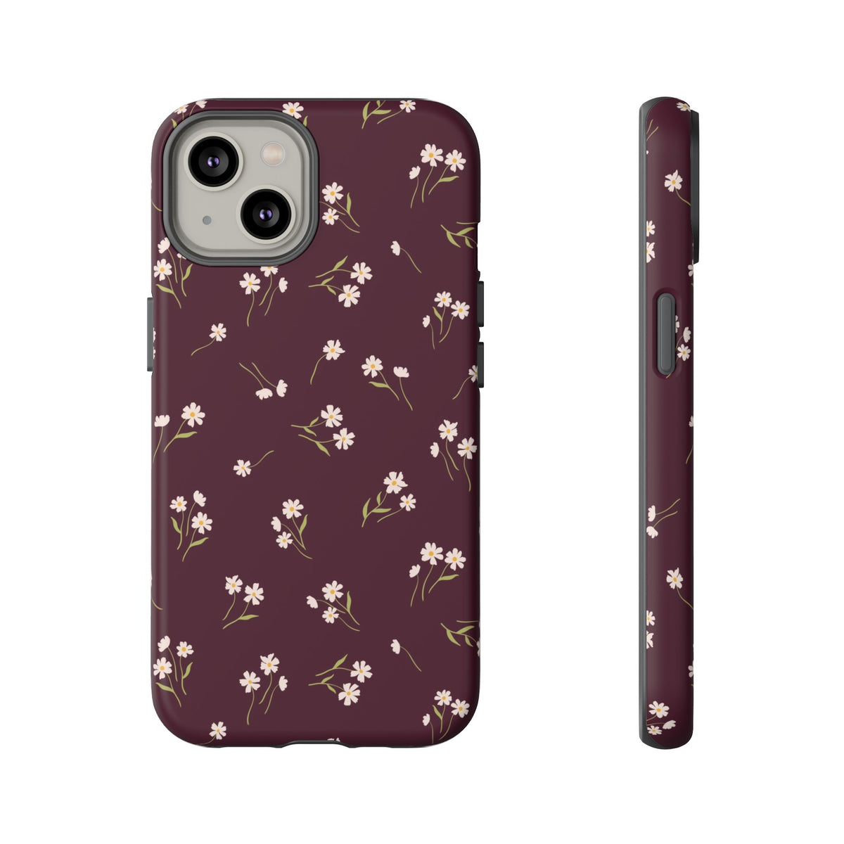 Dainty Daisy | Burgundy Floral iPhone Case