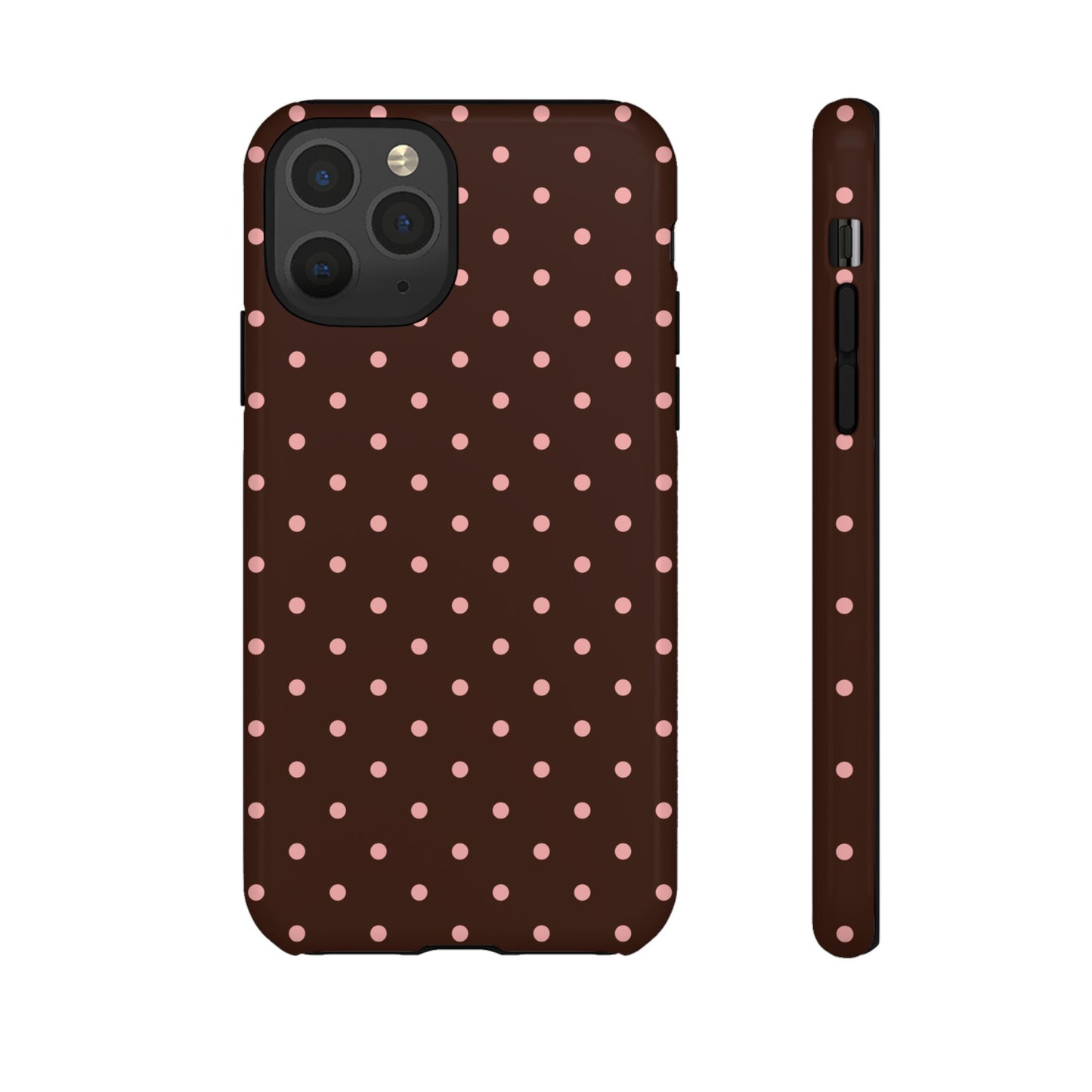 Bonita en rosa | Funda para iPhone con lunares marrones