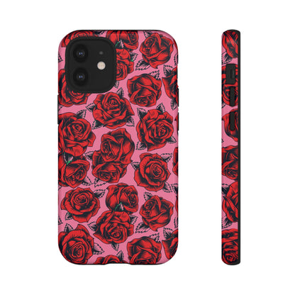 Love Story | Red & Pink Pop Art Rose Floral Case