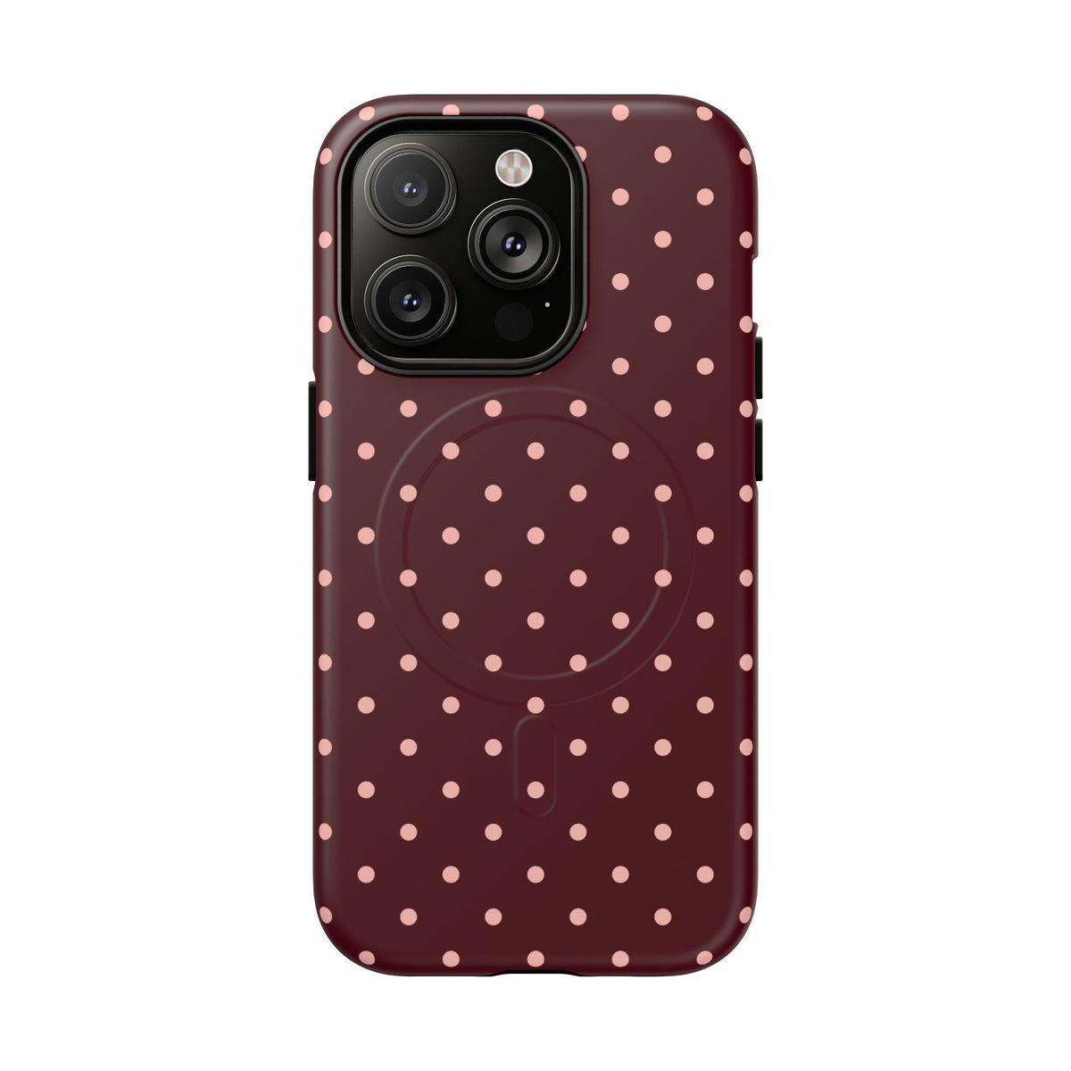 Pretty Please | Burgundy Polka Dot MagSafe Case