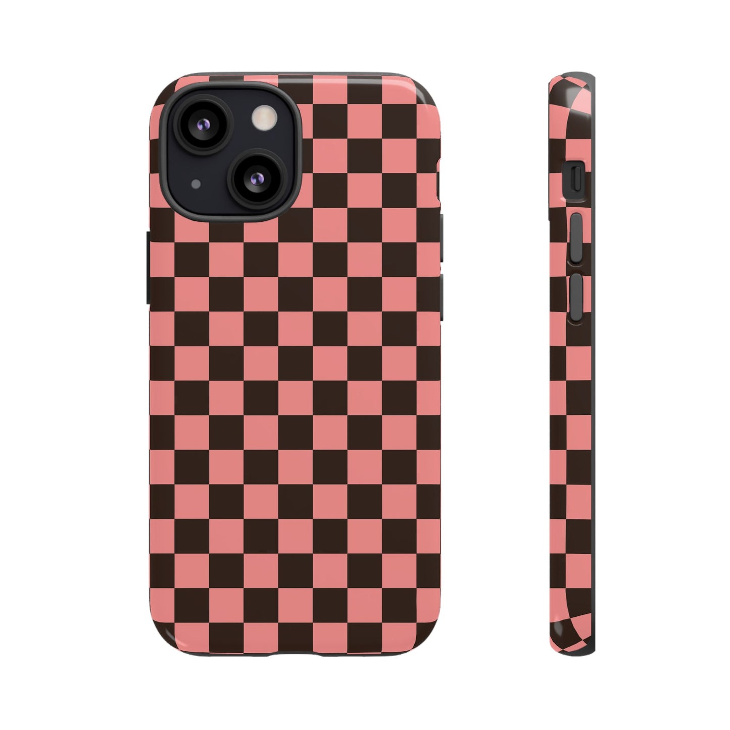 Checked Out | Pink & Brown Checkerboard Case