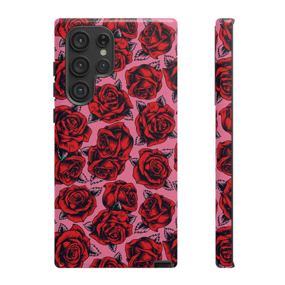 Love Story | Red & Pink Pop Art Rose Floral Case