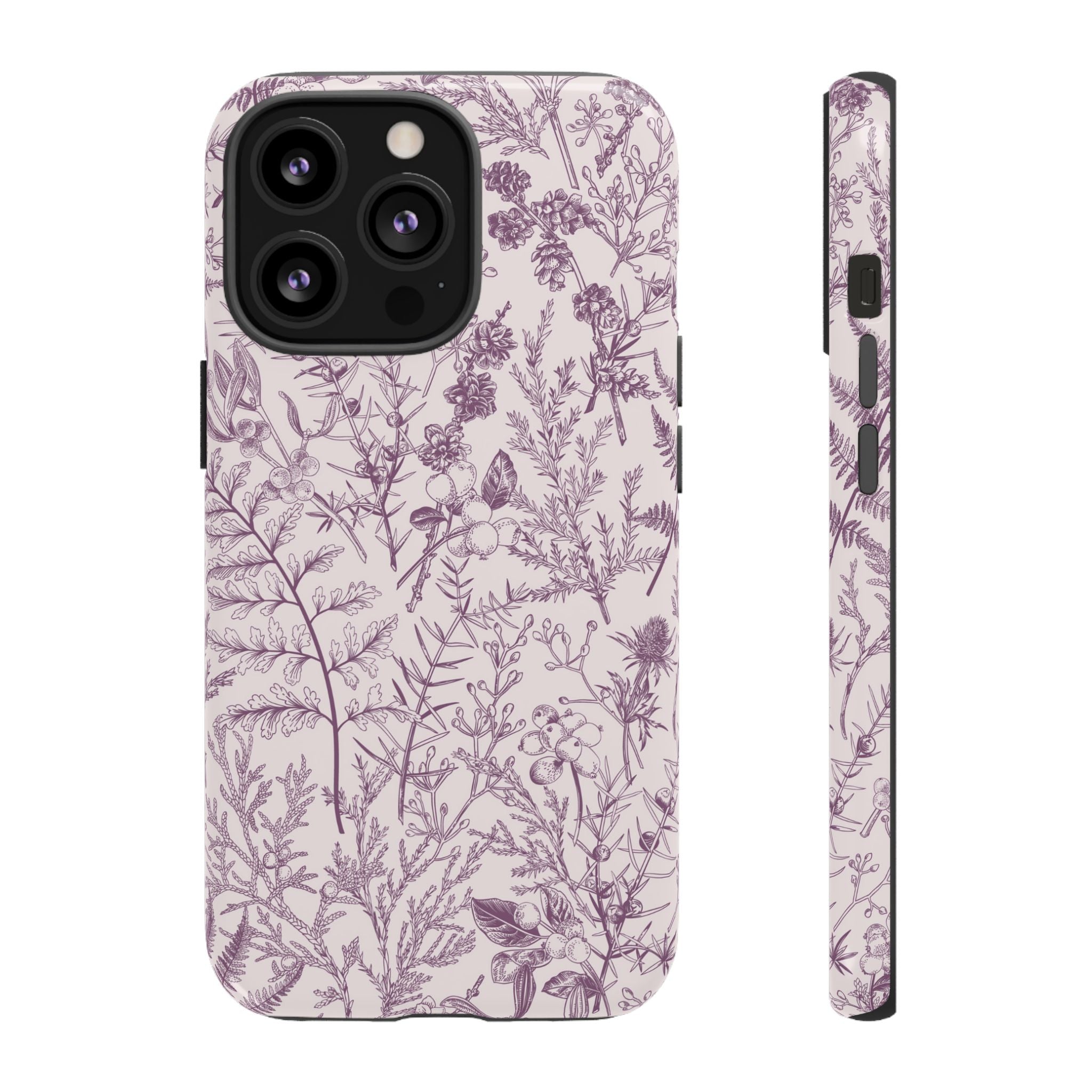 Plum Botanical Floral iPhone Case