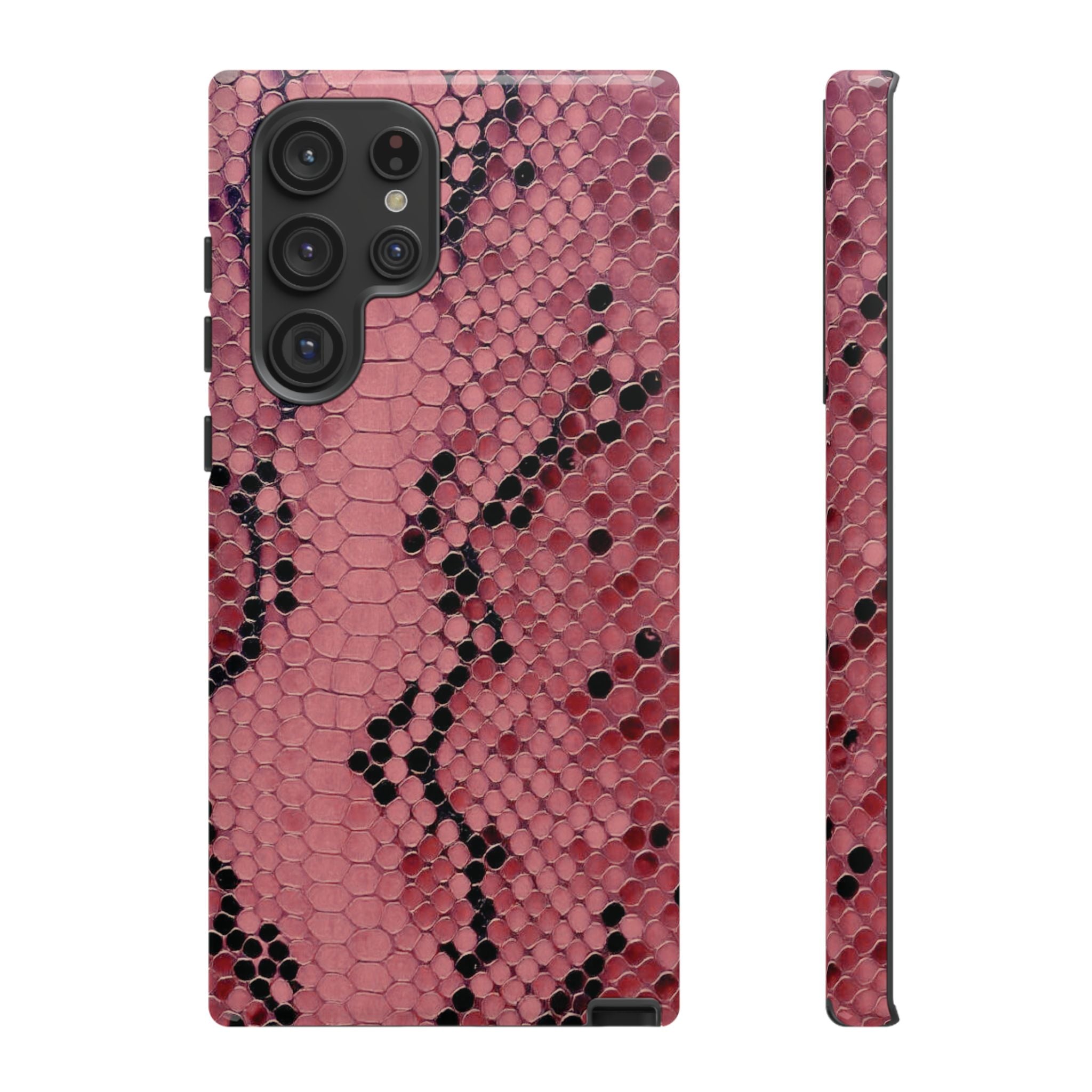 Funda para Samsung con estampado de serpiente y pitón rosa