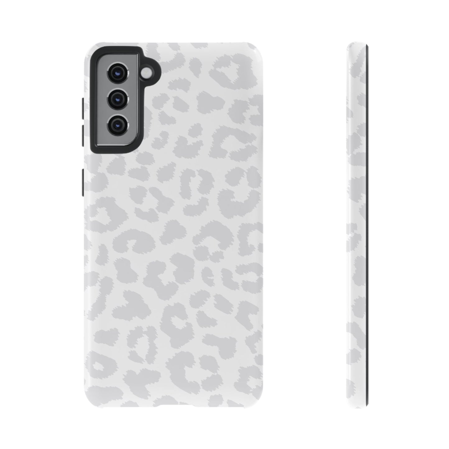 Snow Bunny | White & Gray Leopard Print Case