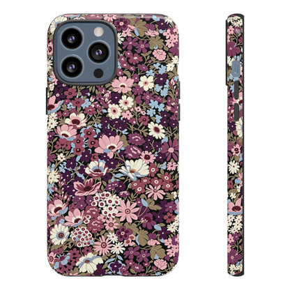 Coque iPhone à motif de prunes sucrées | Fleurs violettes