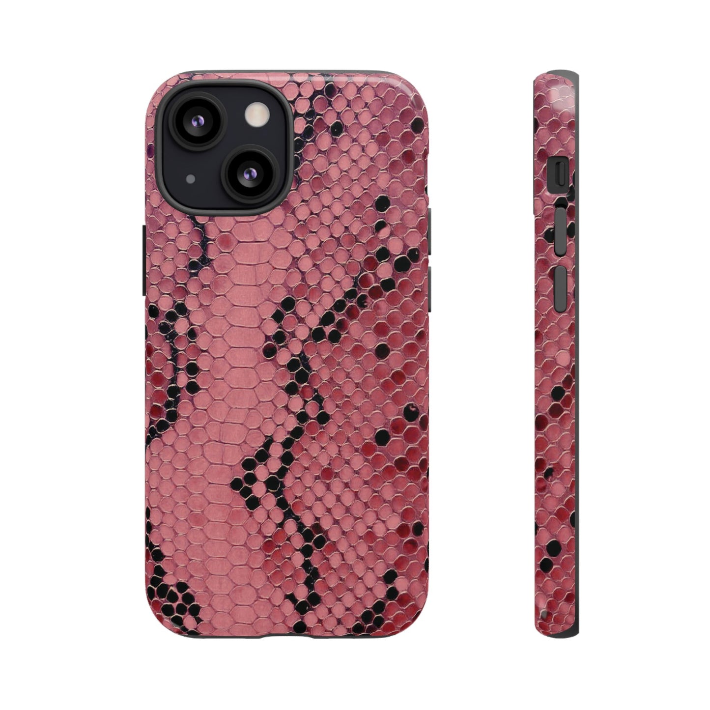 Funda para iPhone con estampado de serpiente y pitón rosa