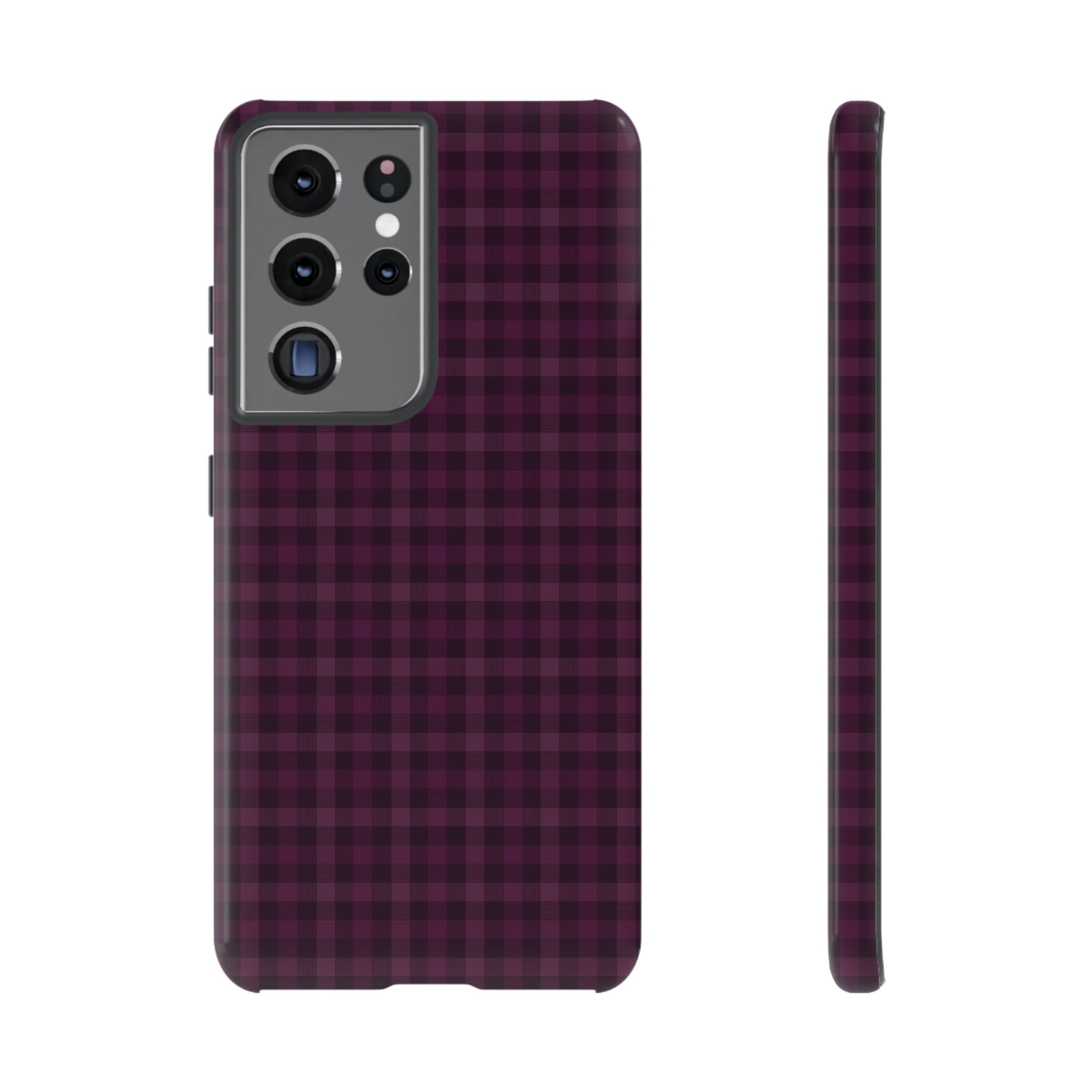 Plum Crush | Purple Plaid Galaxy Case