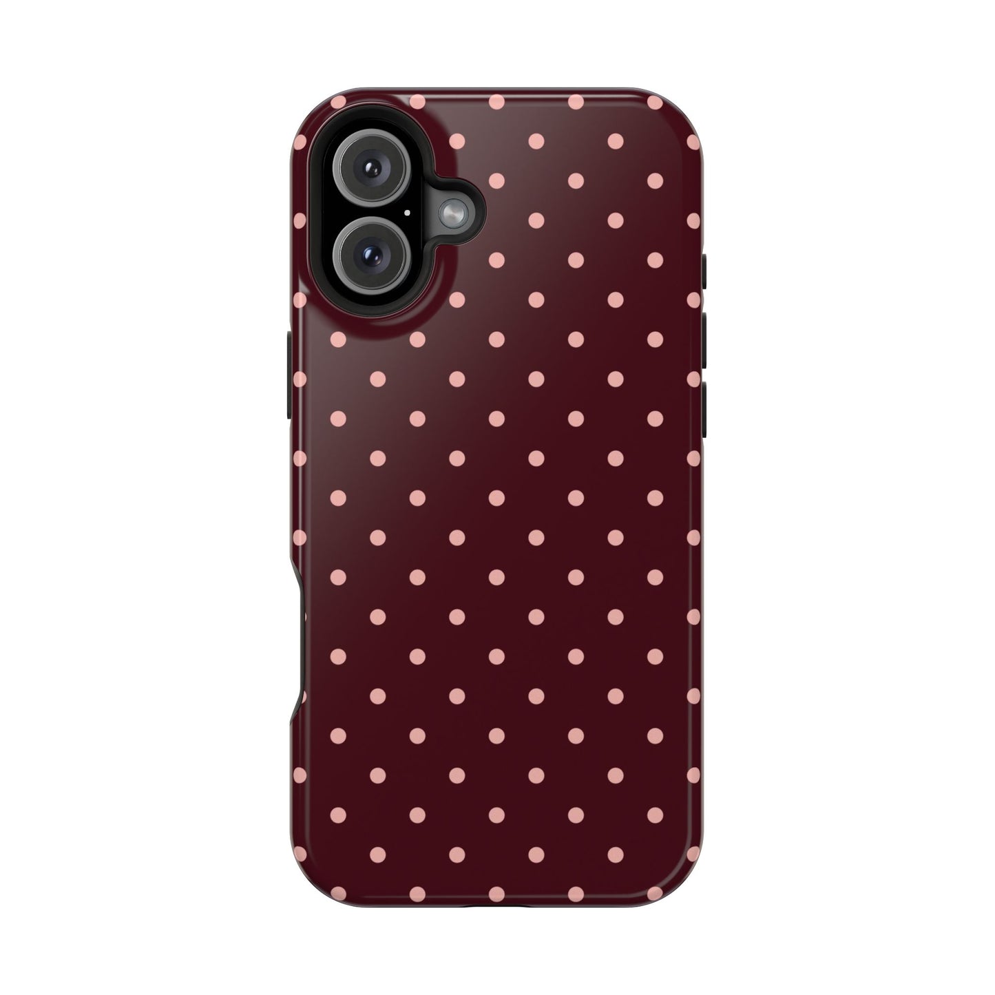 Pretty Please | Burgundy Polka Dot iPhone Case