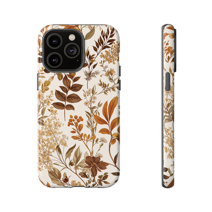 Funda para iPhone con motivos florales y botánicos otoñales