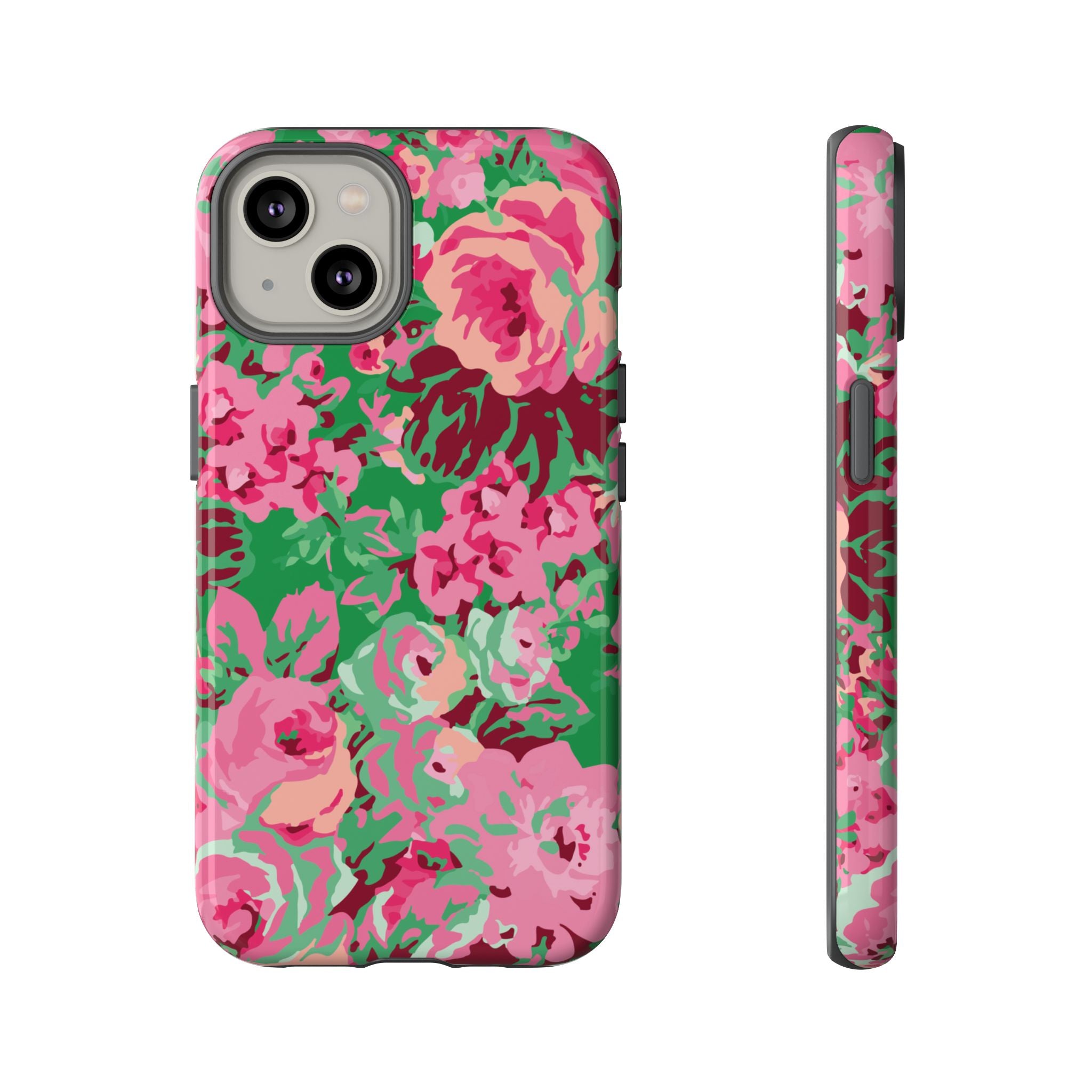 Tout est rose | Coque iPhone à motif floral vert