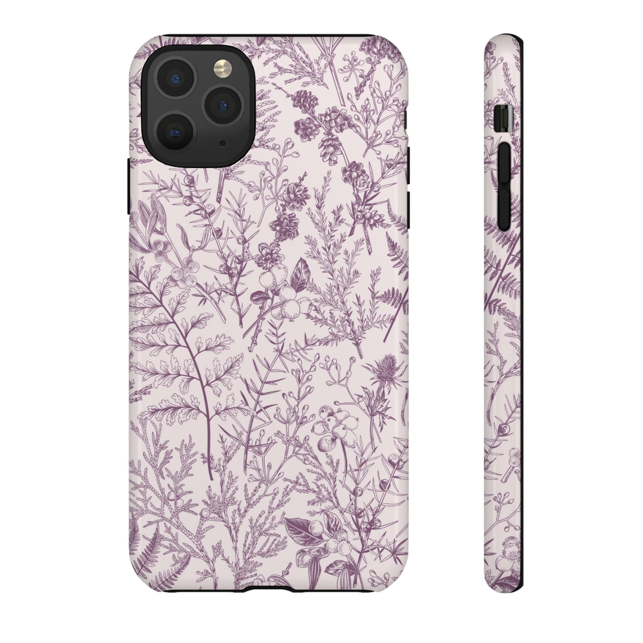 Plum Botanical Floral iPhone Case