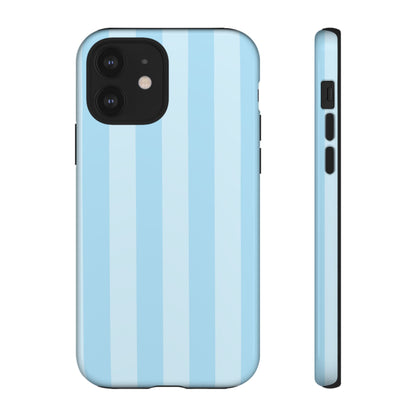 Coque iPhone à rayures bleues | Bord de piscine