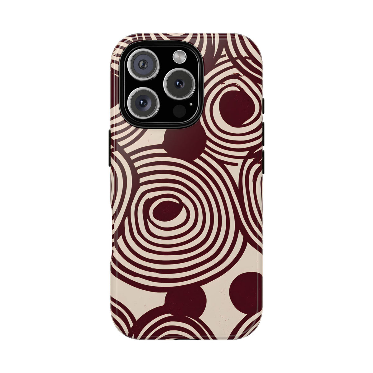 Retrograde | Burgundy Retro Abstract iPhone Case