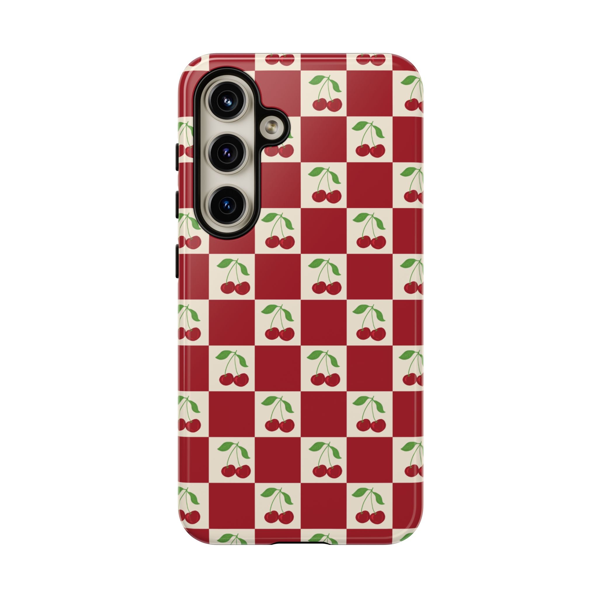 Cherry Check Phone Case