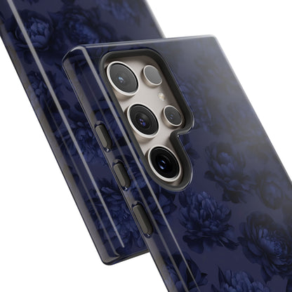 Funda Galaxy con diseño floral en azul oscuro de Moody Blues