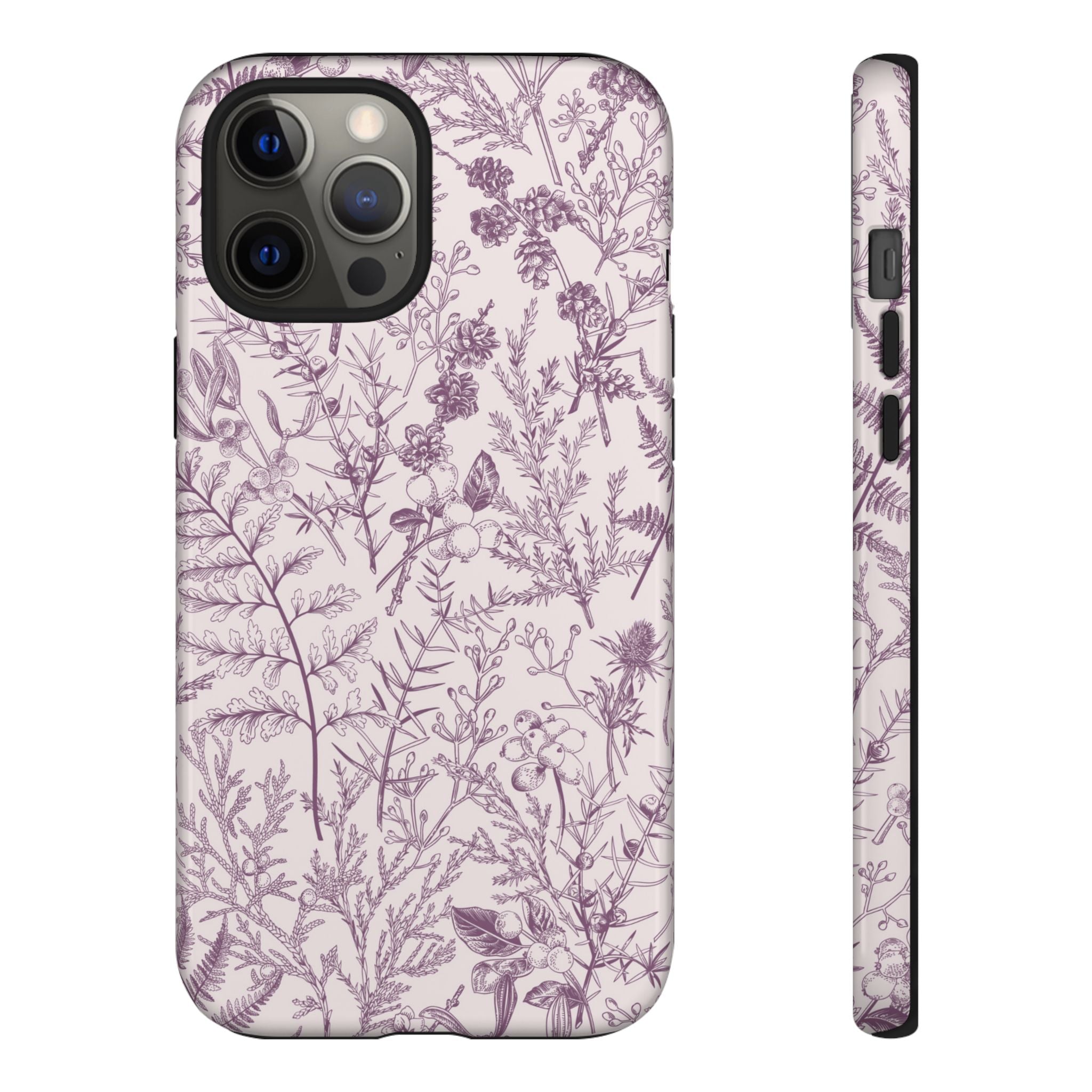Plum Botanical Floral iPhone Case