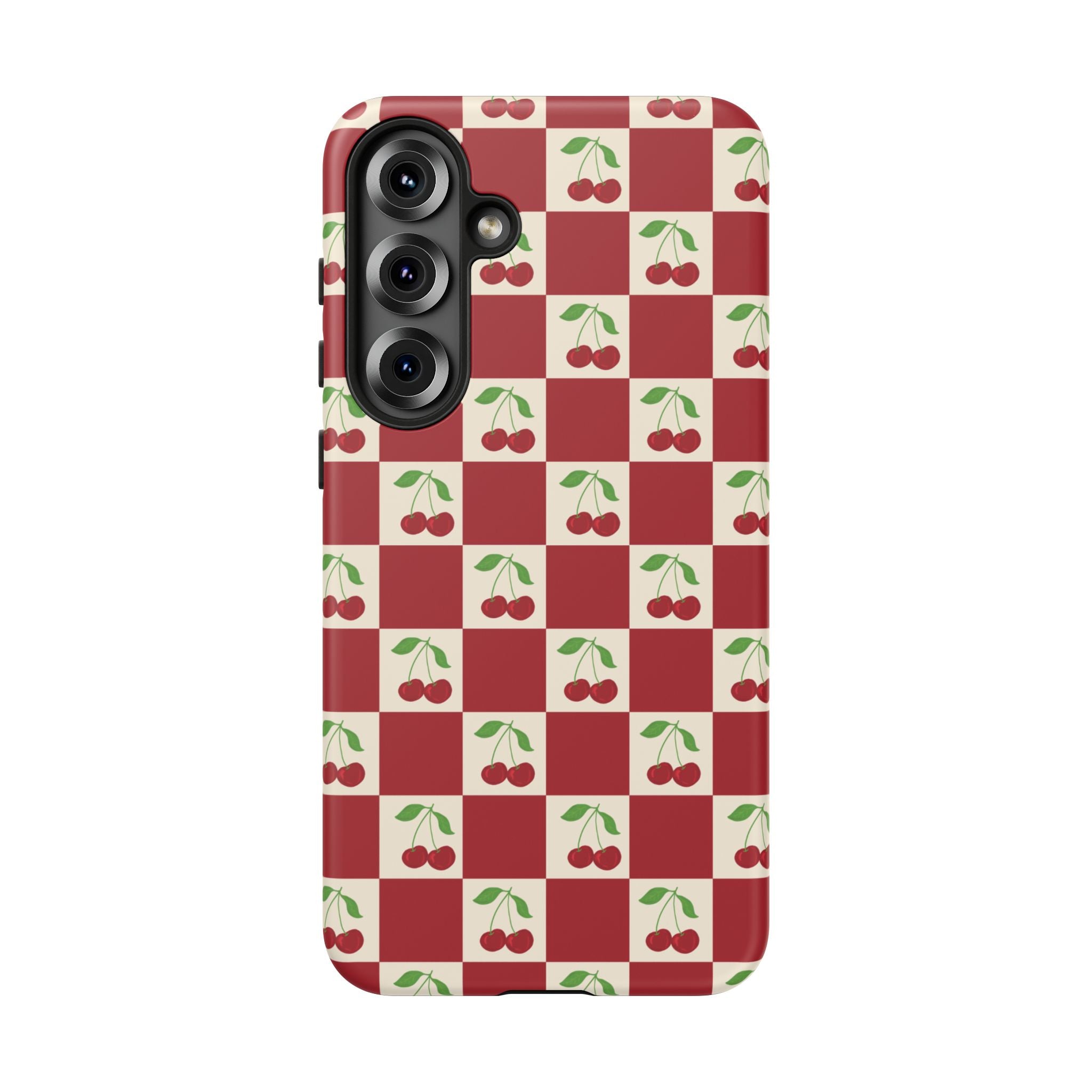 Cherry Check Phone Case