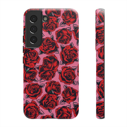 Love Story | Red & Pink Pop Art Rose Floral Case