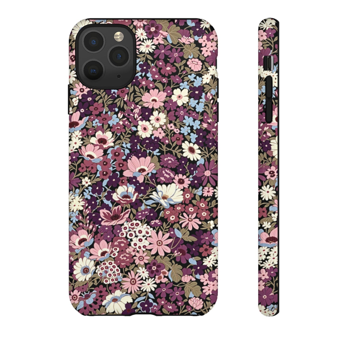 Coque iPhone à motif de prunes sucrées | Fleurs violettes