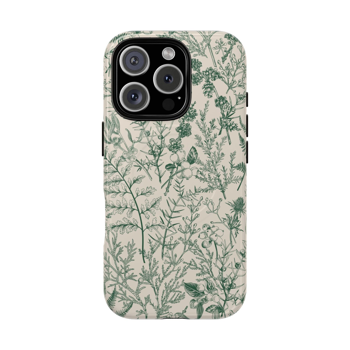 Estuche MagSafe con diseño floral verde y botánico de Sage