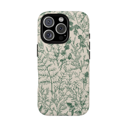 Étui MagSafe à motif floral vert et botanique Sage