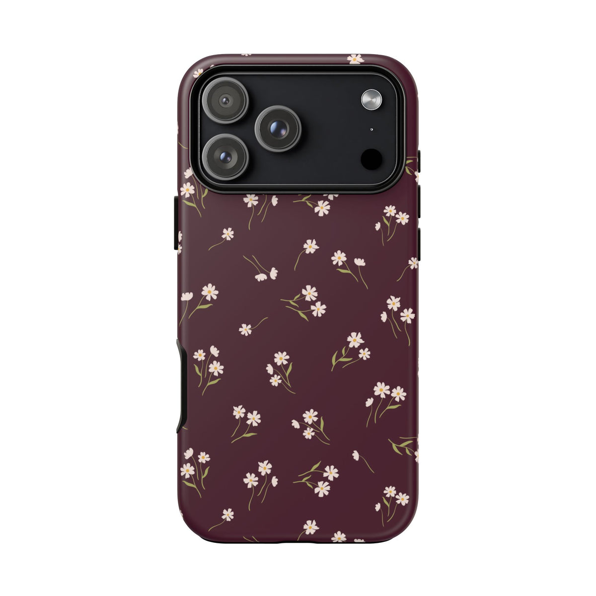 Dainty Daisy | Burgundy Floral iPhone Case
