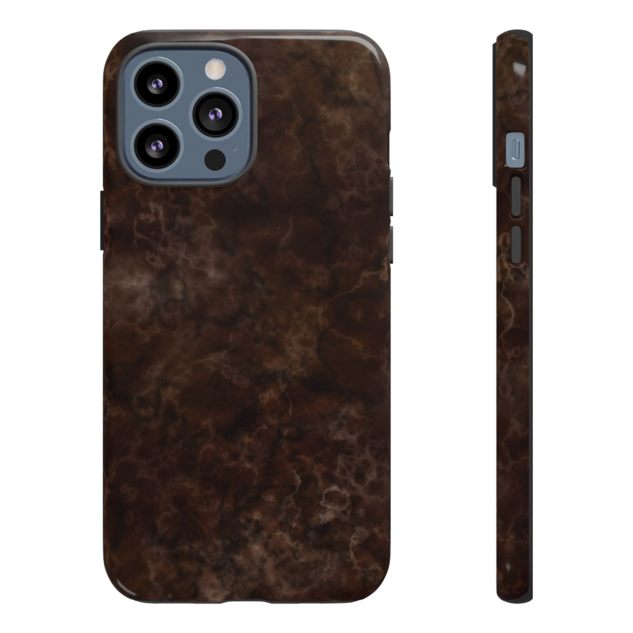 Espresso Brown Marbled iPhone Case