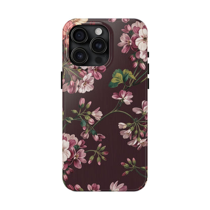 Flower Glam | Brown Floral iPhone Case