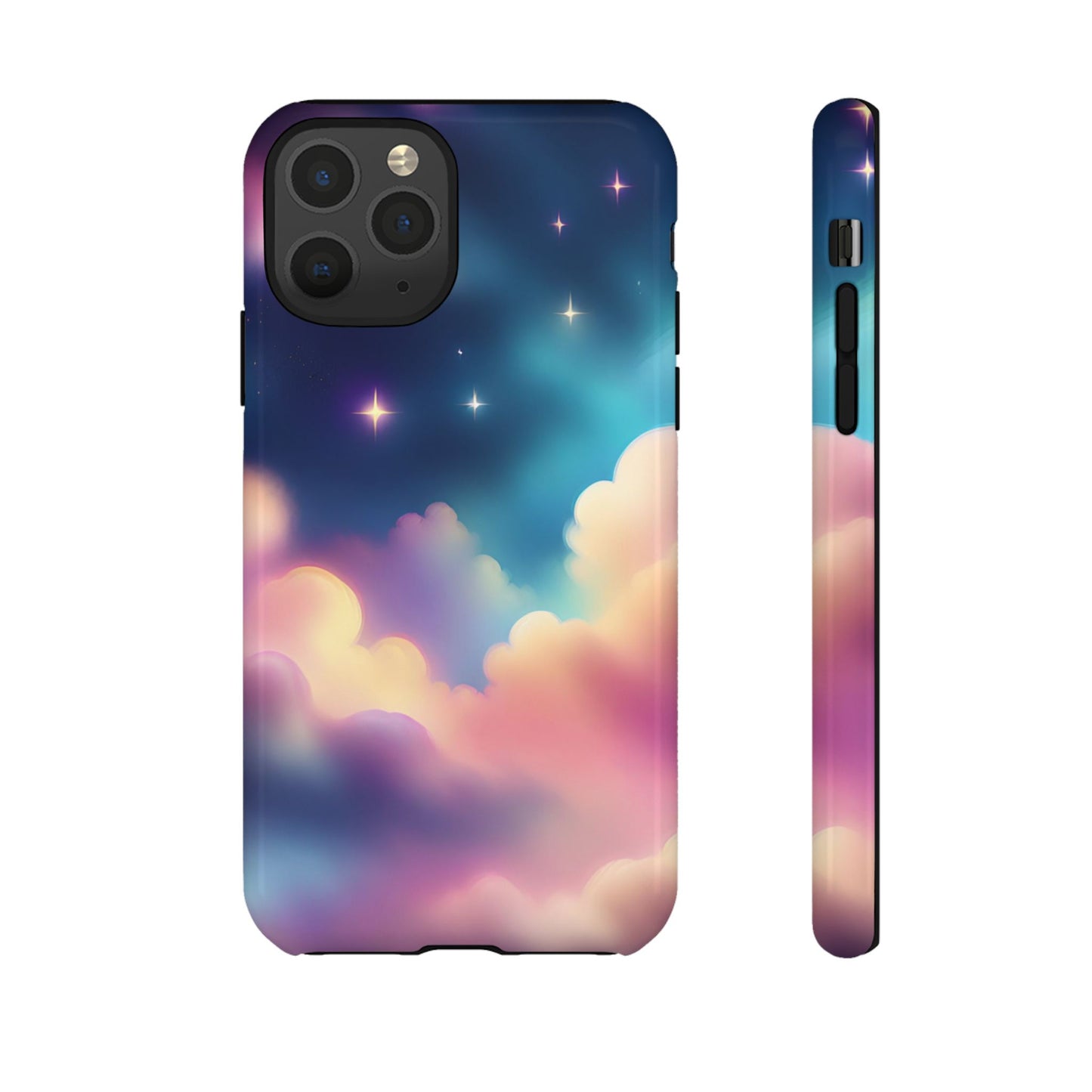 Funda retro para iPhone con diseño de noche estrellada