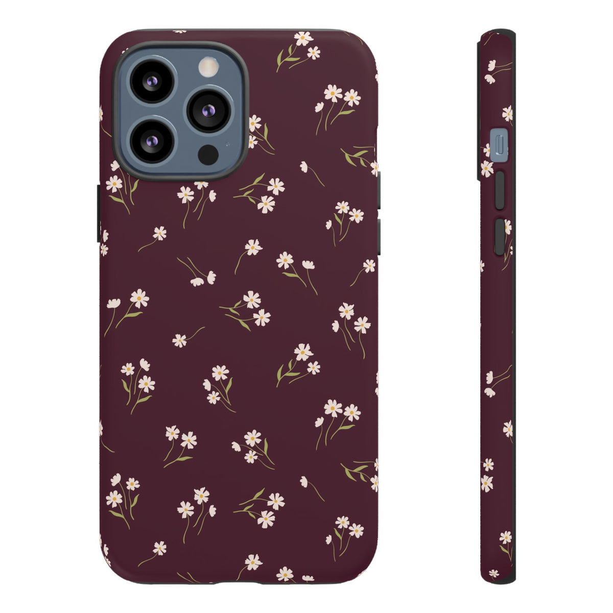 Dainty Daisy | Burgundy Floral iPhone Case