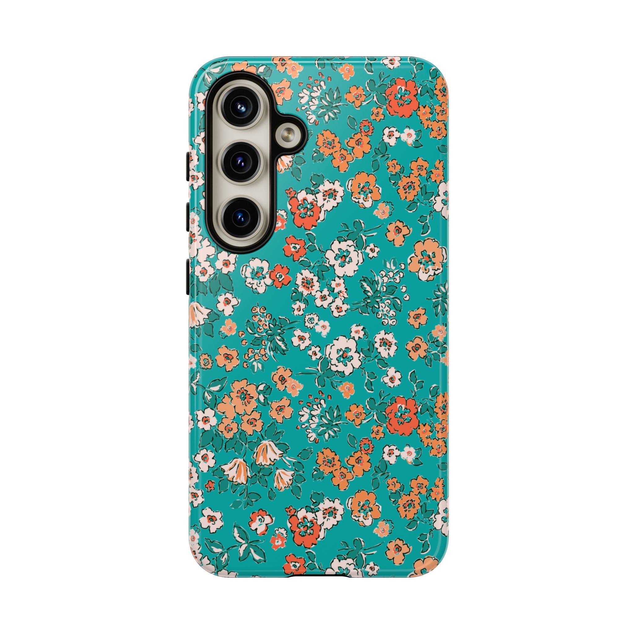 Teal Garden Floral Galaxy Case