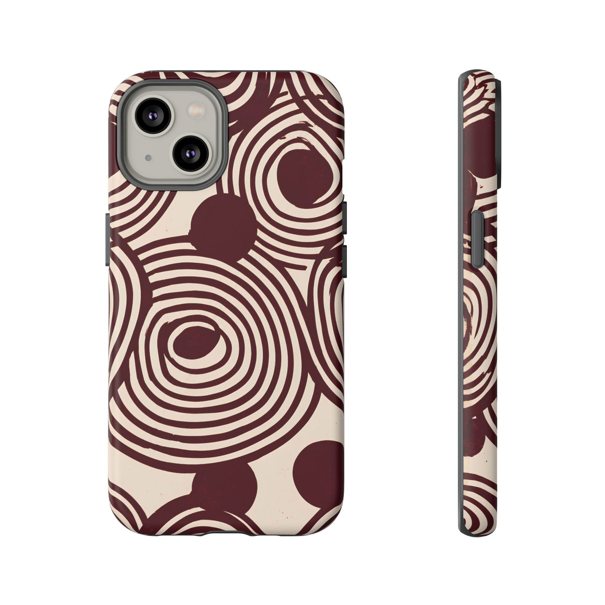 Retrograde | Burgundy Retro Abstract iPhone Case