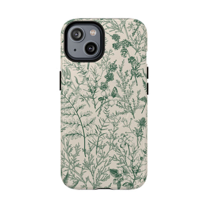 Étui MagSafe à motif floral vert et botanique Sage