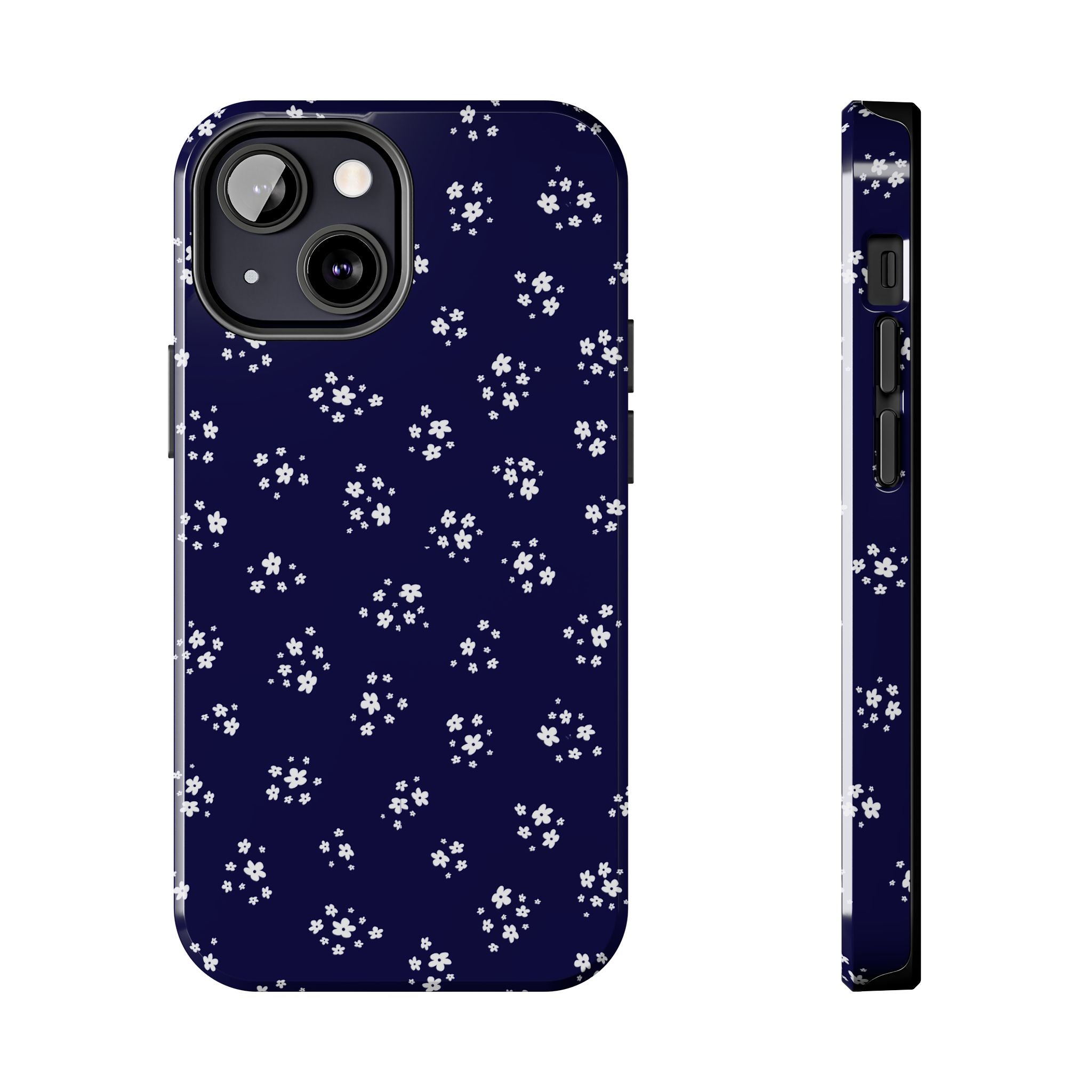 Navy Blooms Floral iPhone Case